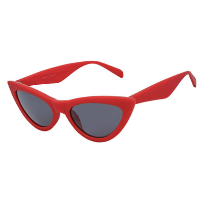 TABBY - High Pointed Retro Small Cat Eye Sunglasses Red Smoke Tint