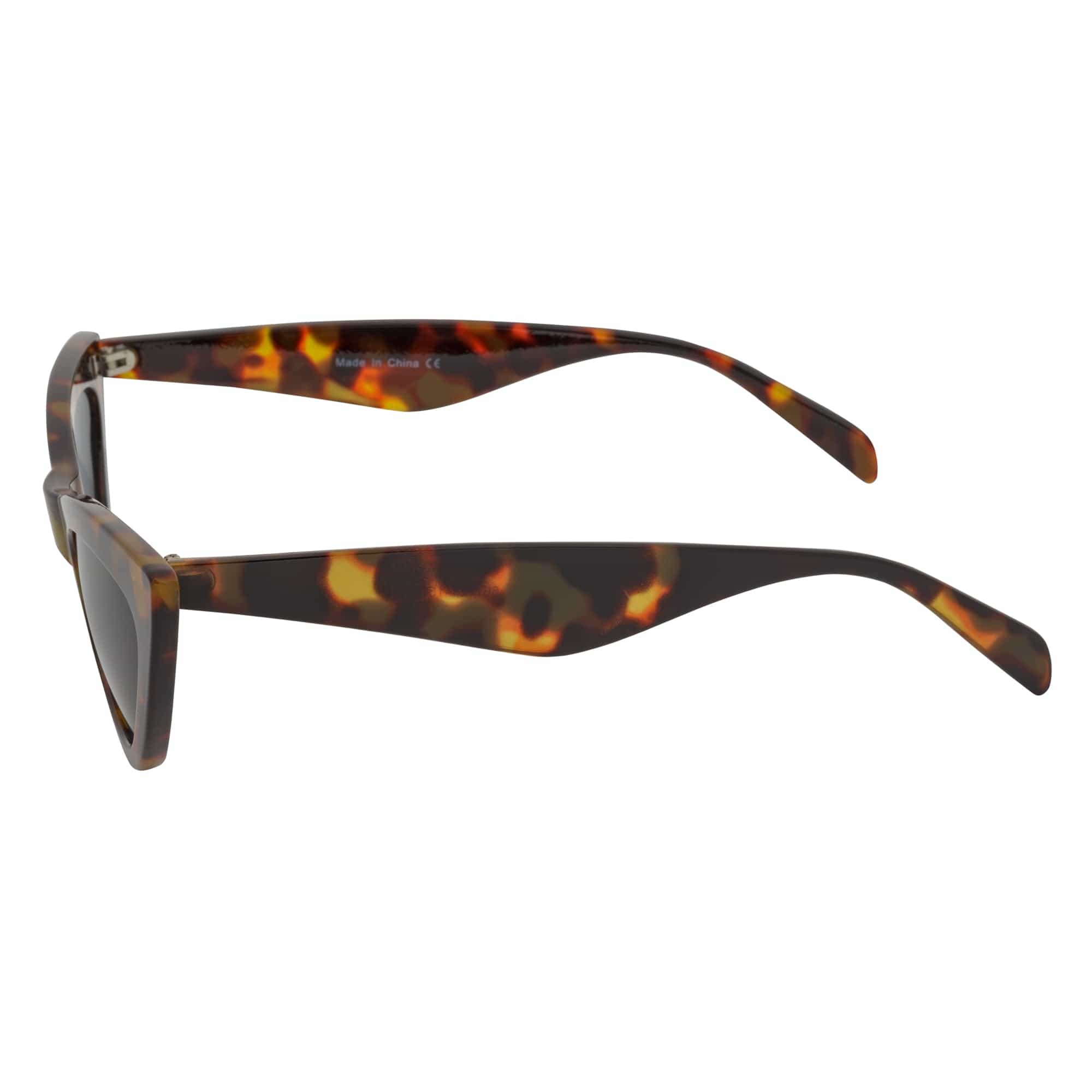 TABBY - High Pointed Retro Small Cat Eye Sunglasses Tortoise Smoke Lens