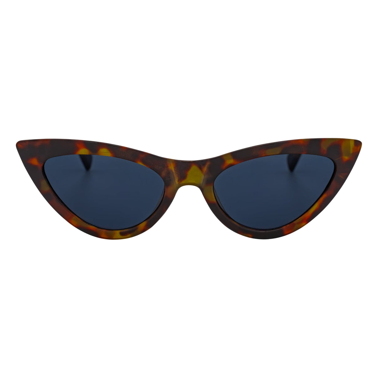 TABBY - High Pointed Retro Small Cat Eye Sunglasses Tortoise Smoke Lens