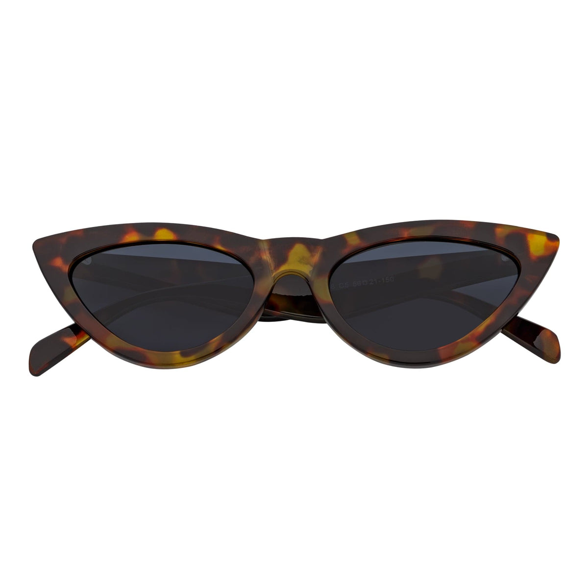 TABBY - High Pointed Retro Small Cat Eye Sunglasses Tortoise Smoke Lens
