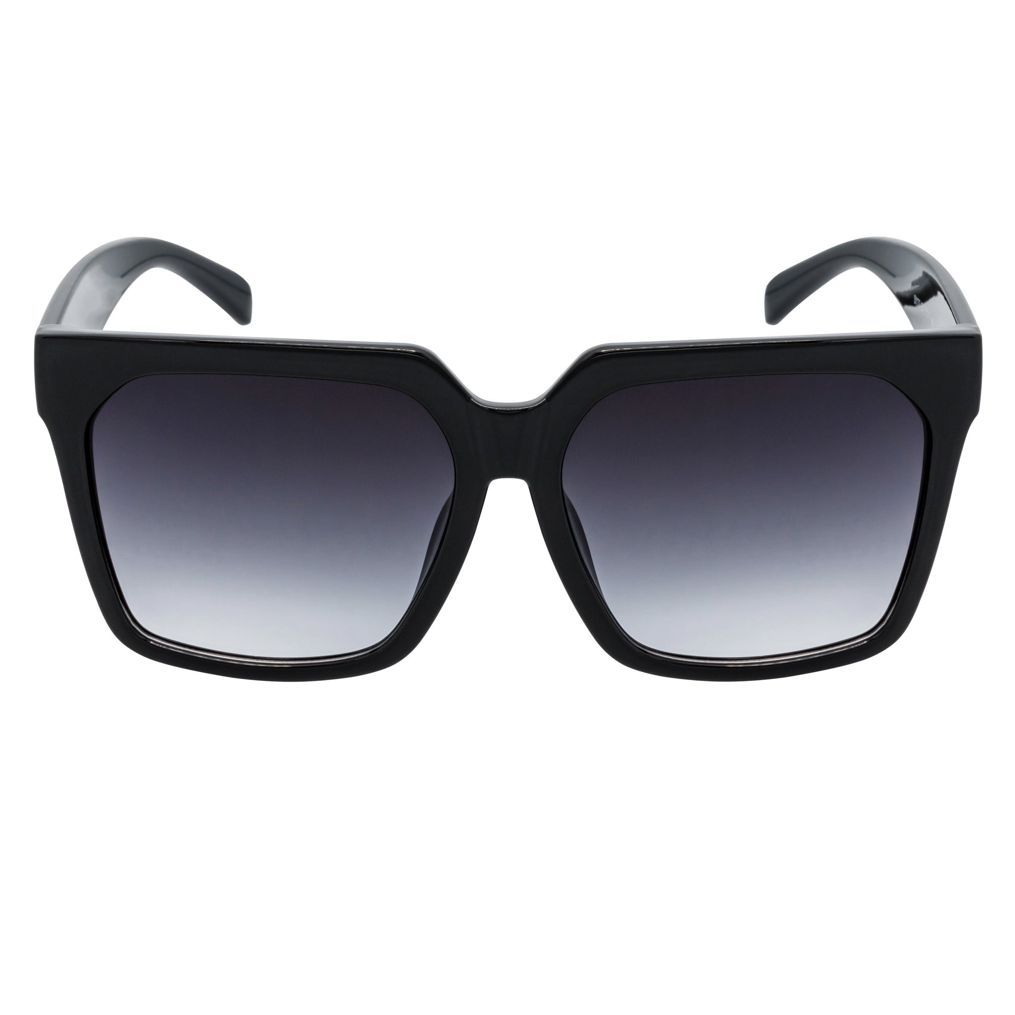 TARA - Womens Oversize Butterfly Square Black Sunglasses Lavender Lens