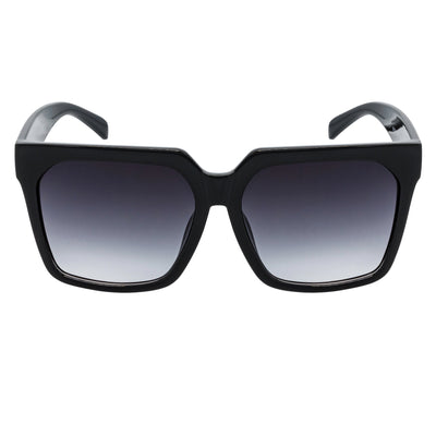 TARA - Womens Oversize Butterfly Square Black Sunglasses Lavender Lens
