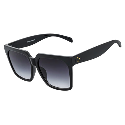 TARA - Womens Oversize Butterfly Square Black Sunglasses Lavender Lens