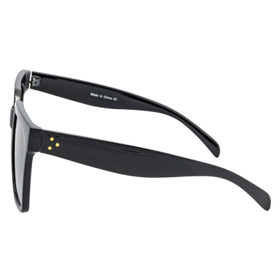 TARA - Womens Oversize Butterfly Square Black Sunglasses Lavender Lens