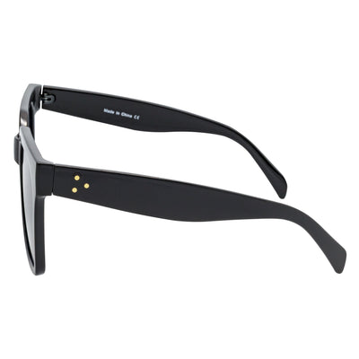 TARA - Womens Oversize Butterfly Square Black Sunglasses Smoke Lens