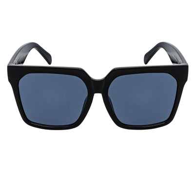 TARA - Womens Oversize Butterfly Square Black Sunglasses Smoke Lens