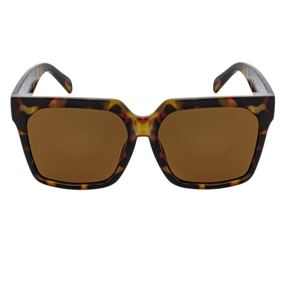 TARA - Womens Oversize Butterfly Square Tortoise Sunglasses Brown Lens