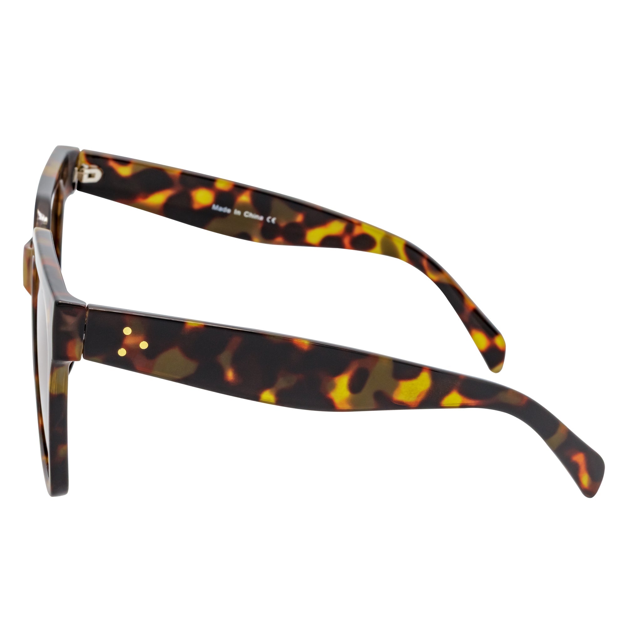 TARA - Womens Oversize Butterfly Square Tortoise Sunglasses Brown Lens