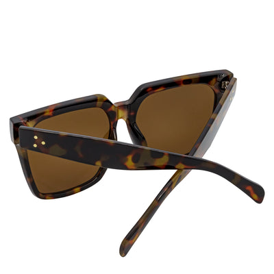 TARA - Womens Oversize Butterfly Square Tortoise Sunglasses Brown Lens