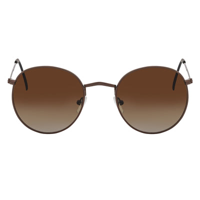 VAGABOND - Retro Classic Small Metal Round Sunglasses Copper Brown Lens