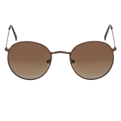 VAGABOND - Retro Classic Small Metal Round Sunglasses Copper Brown Lens