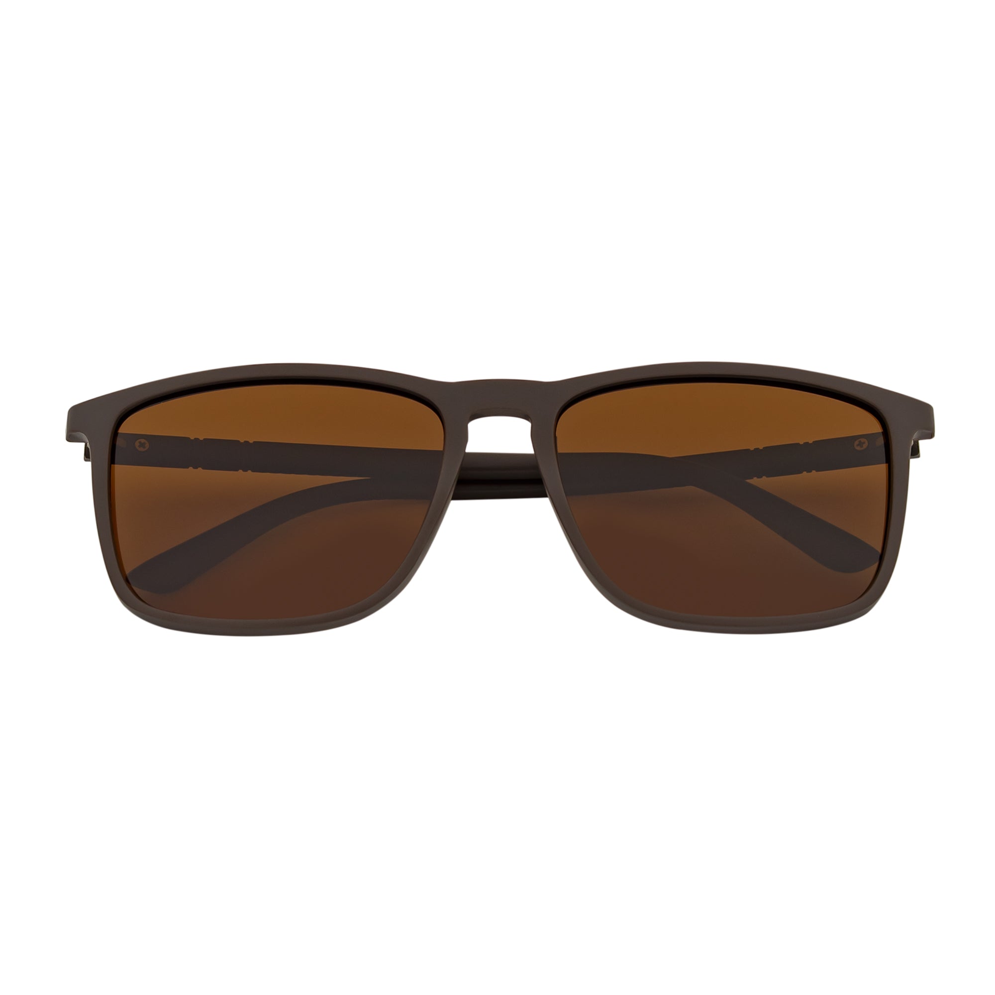 VENICE - Polarized Thin Square Horn Rimmed Brown Sunglasses Brown Lens
