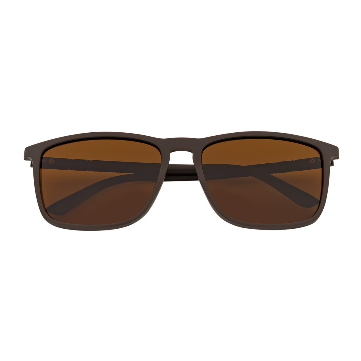 VENICE - Polarized Thin Square Horn Rimmed Brown Sunglasses Brown Lens