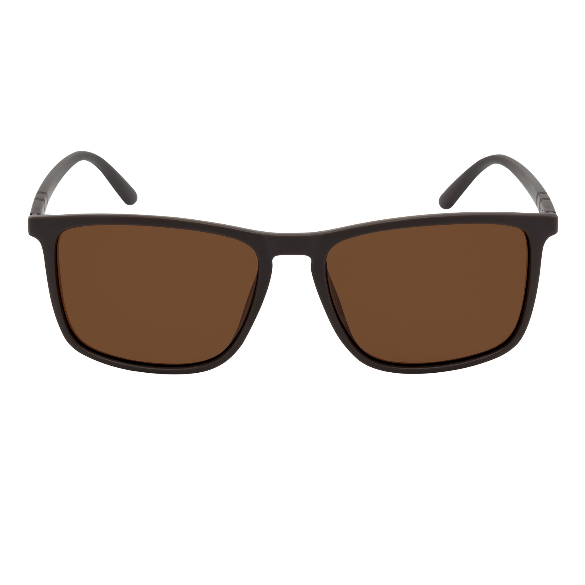 VENICE - Polarized Thin Square Horn Rimmed Brown Sunglasses Brown Lens
