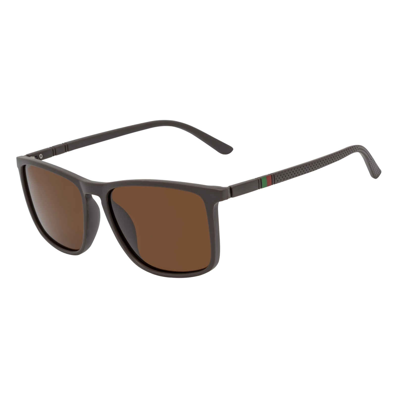 VENICE - Polarized Thin Square Horn Rimmed Brown Sunglasses Brown Lens