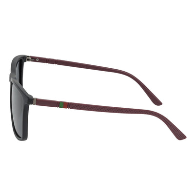 VENICE - Polarized Thin Square Horn Rimmed Sunglasses Black - Brown Smoke Tint