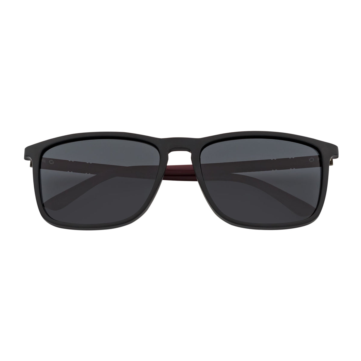 VENICE - Polarized Thin Square Horn Rimmed Sunglasses Black - Brown Smoke Tint