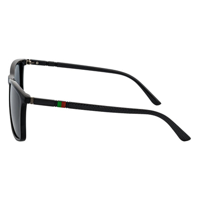 VENICE - Polarized Thin Square Horn Rimmed Sunglasses Gloss Black Smoke