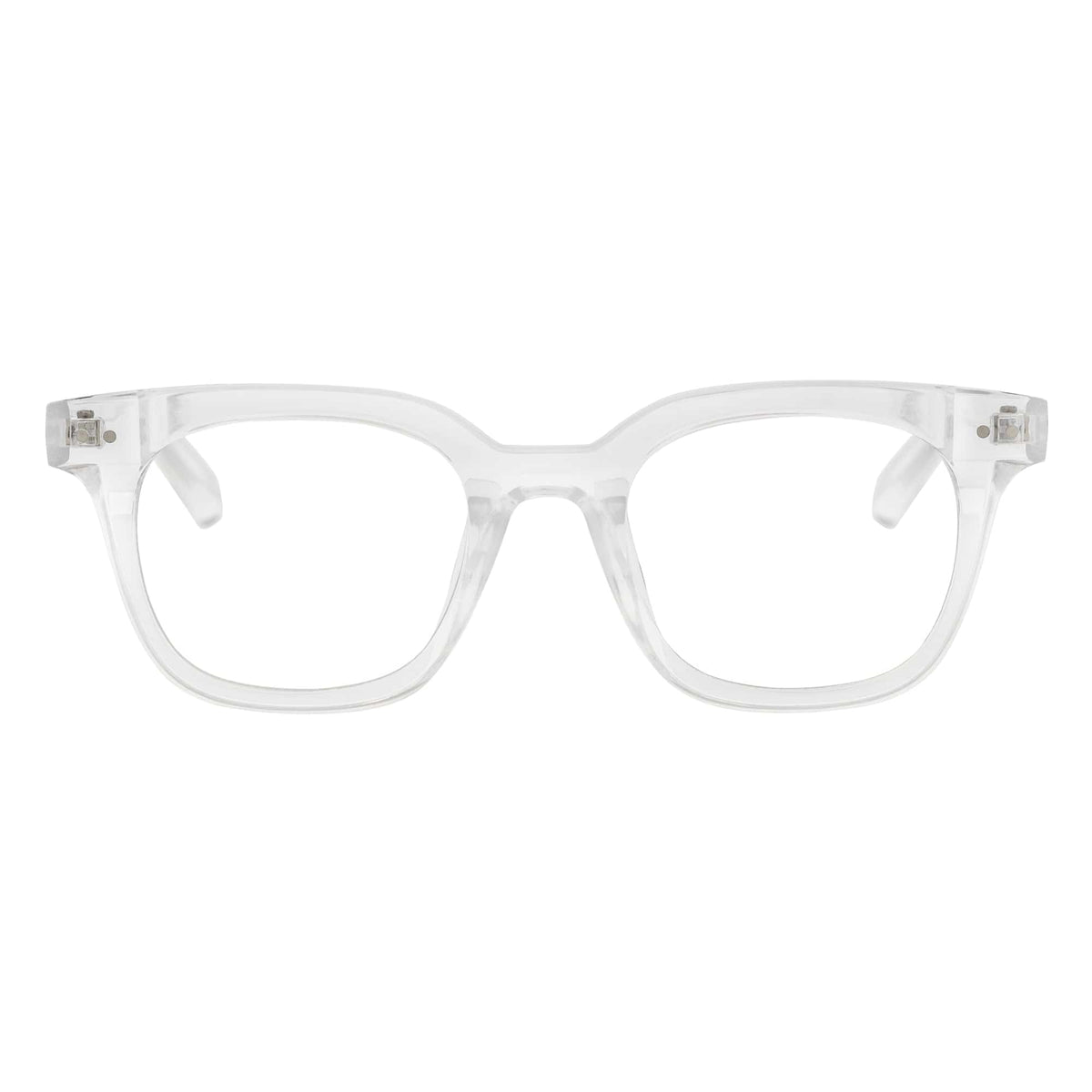 WALKER - Thick Horn Rimmed Blue Light Glasses Clear Frame Clear Lens