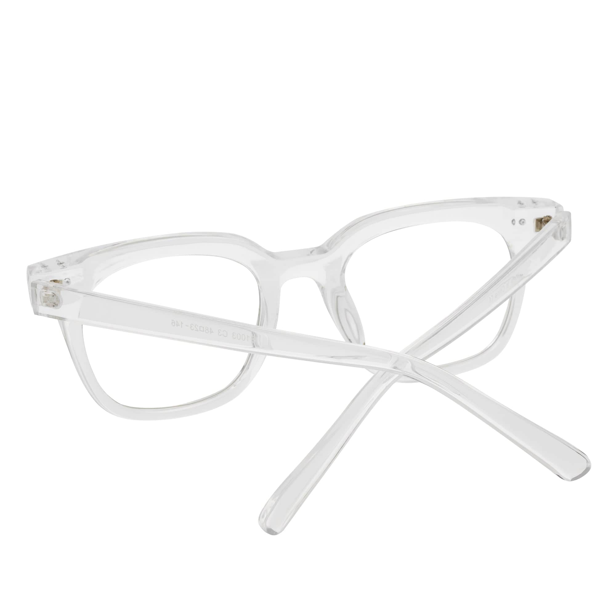 WALKER - Thick Horn Rimmed Blue Light Glasses Clear Frame Clear Lens