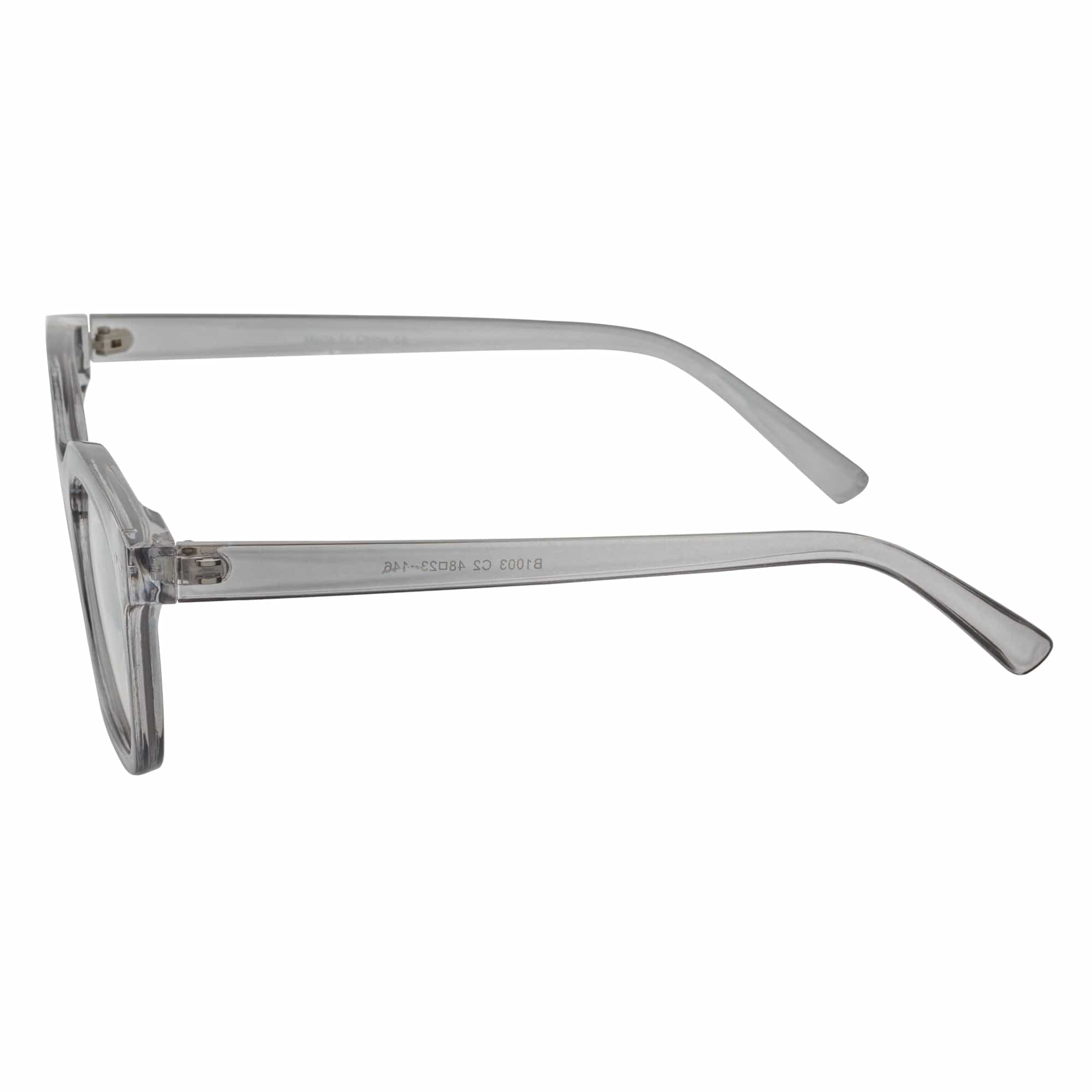 WALKER - Thick Horn Rimmed Blue Light Glasses Clear Gray Clear Lens