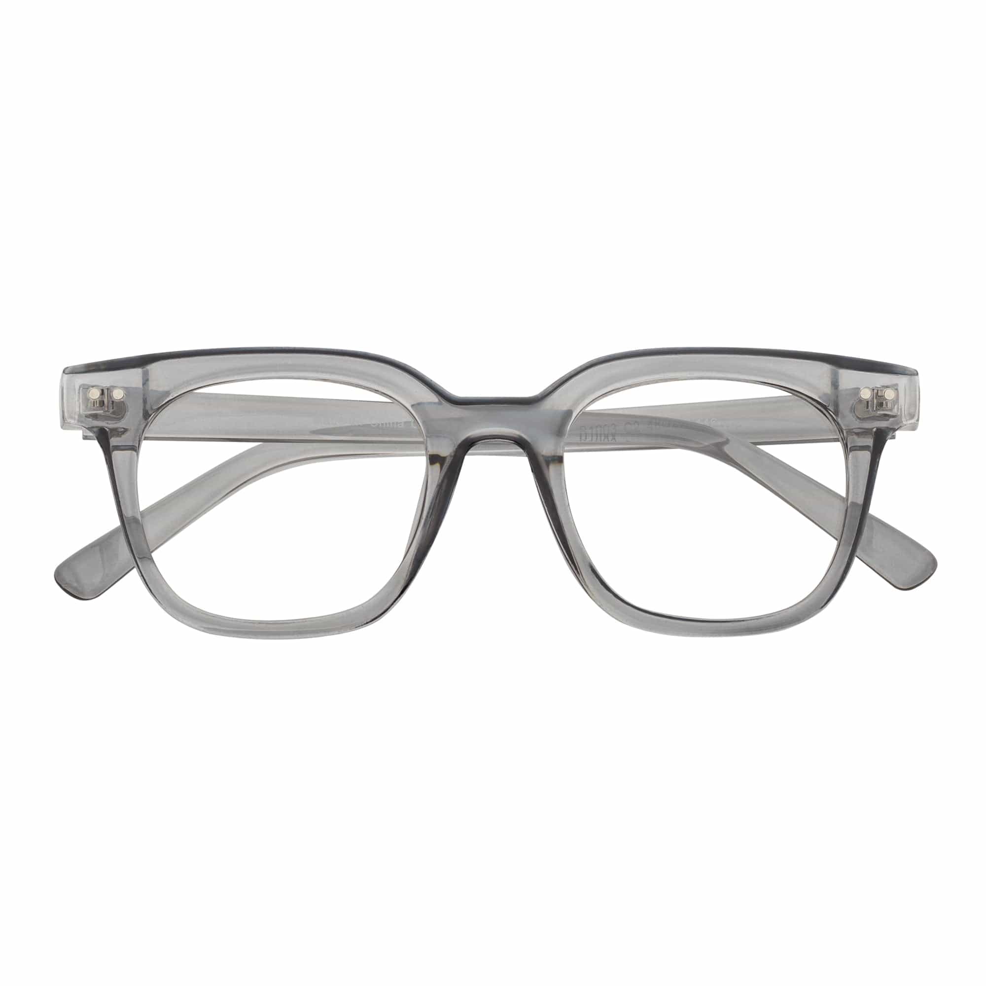 WALKER - Thick Horn Rimmed Blue Light Glasses Clear Gray Clear Lens