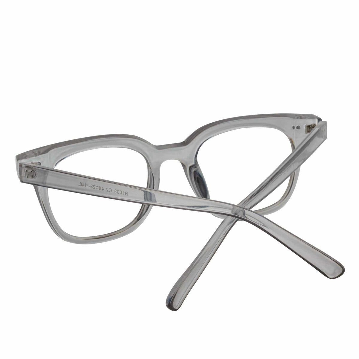WALKER - Thick Horn Rimmed Blue Light Glasses Clear Gray Clear Lens