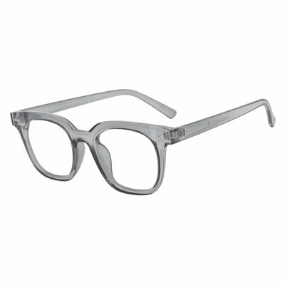 WALKER - Thick Horn Rimmed Blue Light Glasses Clear Gray Clear Lens