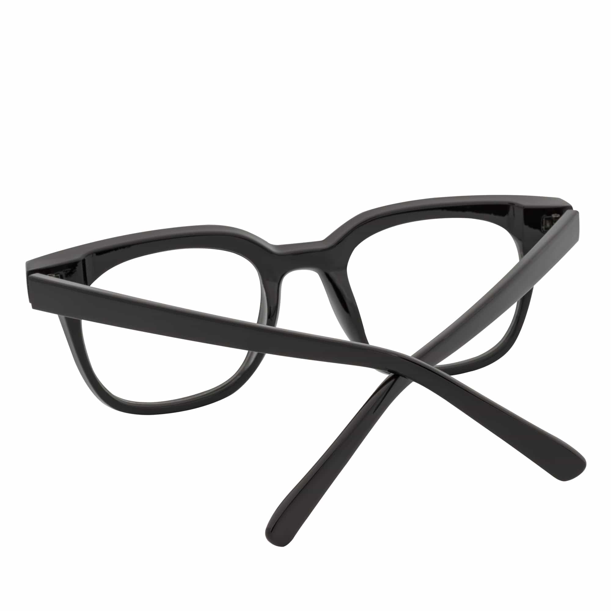 WALKER - Thick Horn Rimmed Blue Light Glasses Gloss Black Clear Lens
