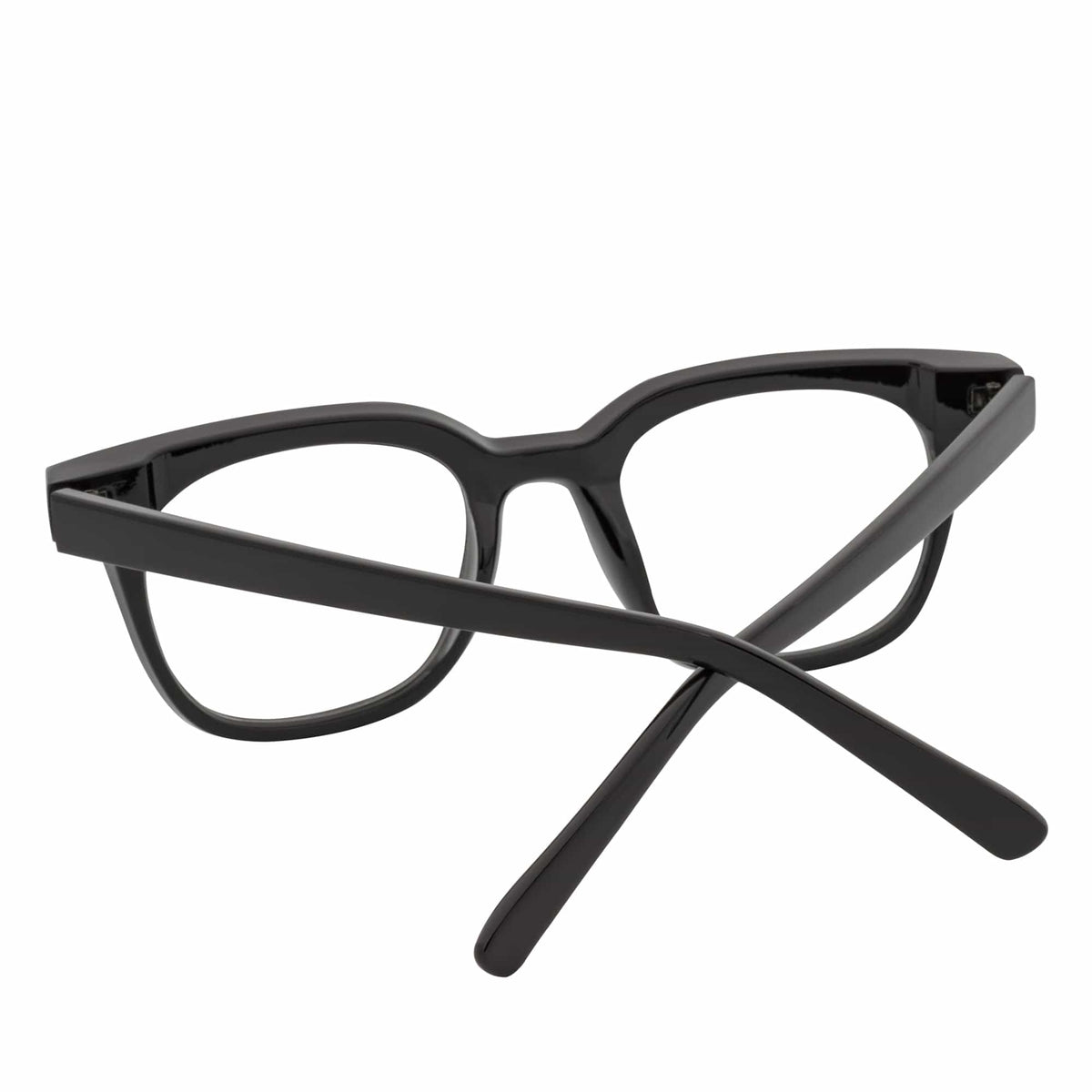WALKER - Thick Horn Rimmed Blue Light Glasses Gloss Black Clear Lens