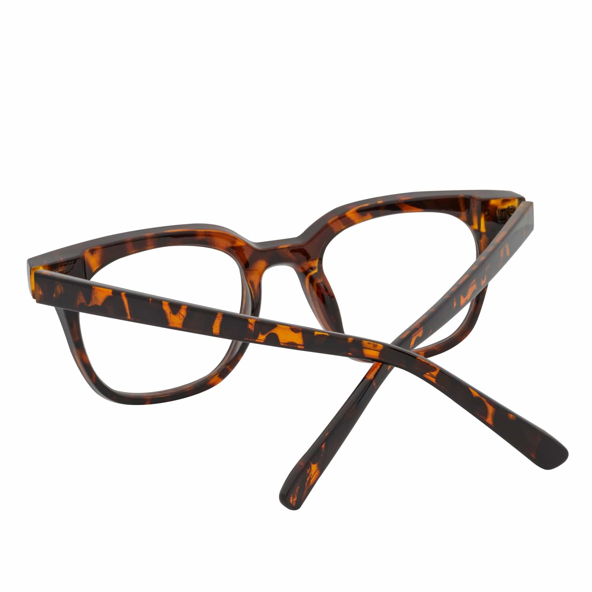WALKER - Thick Horn Rimmed Blue Light Glasses Tortoise Shell Clear Lens