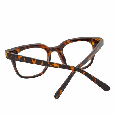 WALKER - Thick Horn Rimmed Blue Light Glasses Tortoise Shell Clear Lens