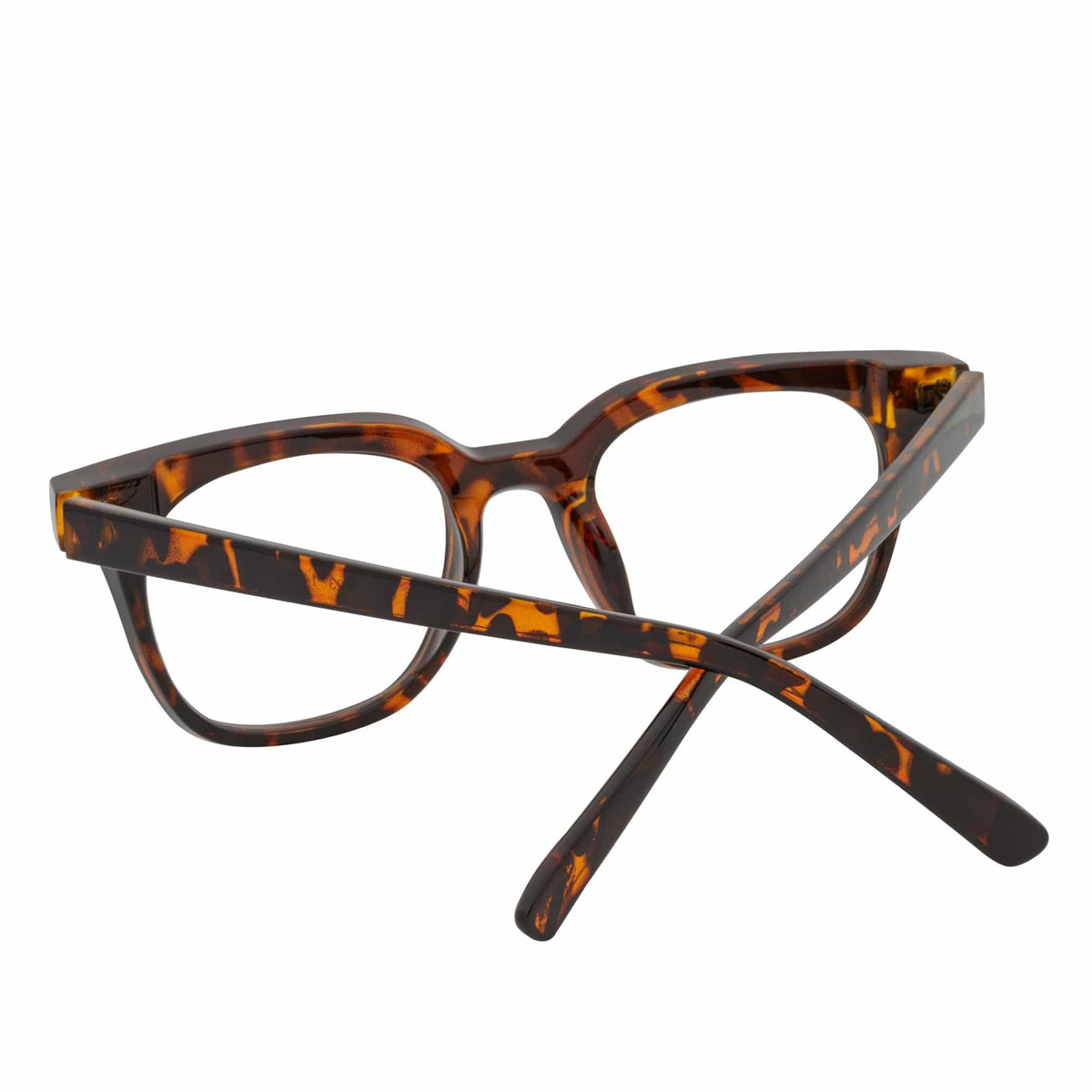 WALKER - Thick Horn Rimmed Blue Light Glasses Tortoise Shell Clear Lens