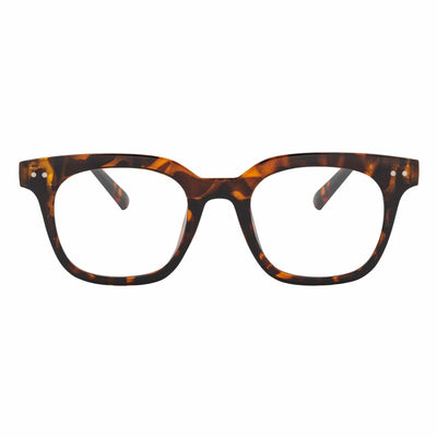 WALKER - Thick Horn Rimmed Blue Light Glasses Tortoise Shell Clear Lens