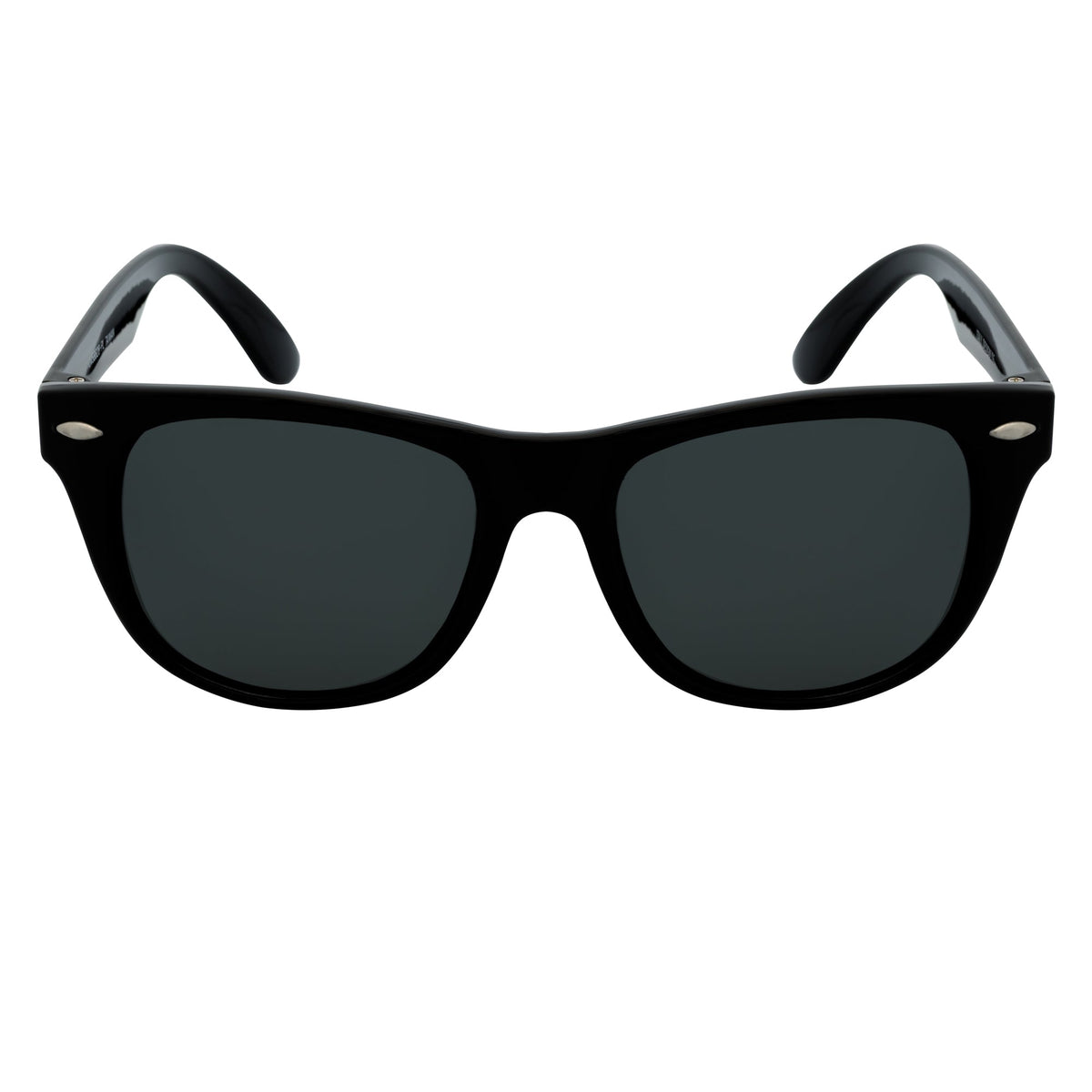WAYFAIRE II - Large Polarized Horn Rimmed Sunglasses Gloss Black Smoke