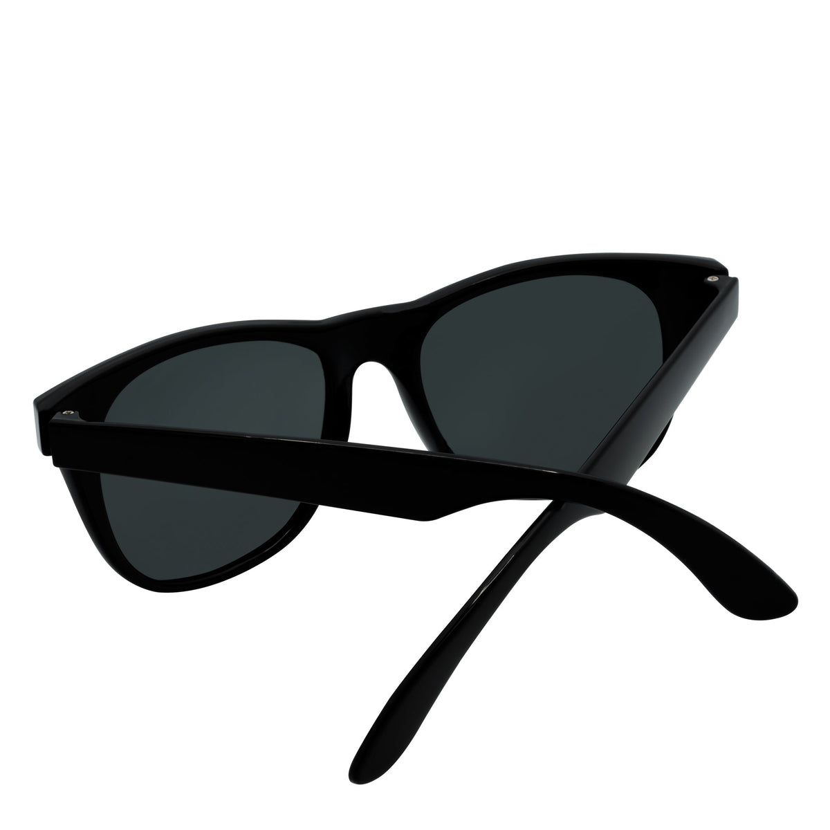 WAYFAIRE II - Large Polarized Horn Rimmed Sunglasses Gloss Black Smoke