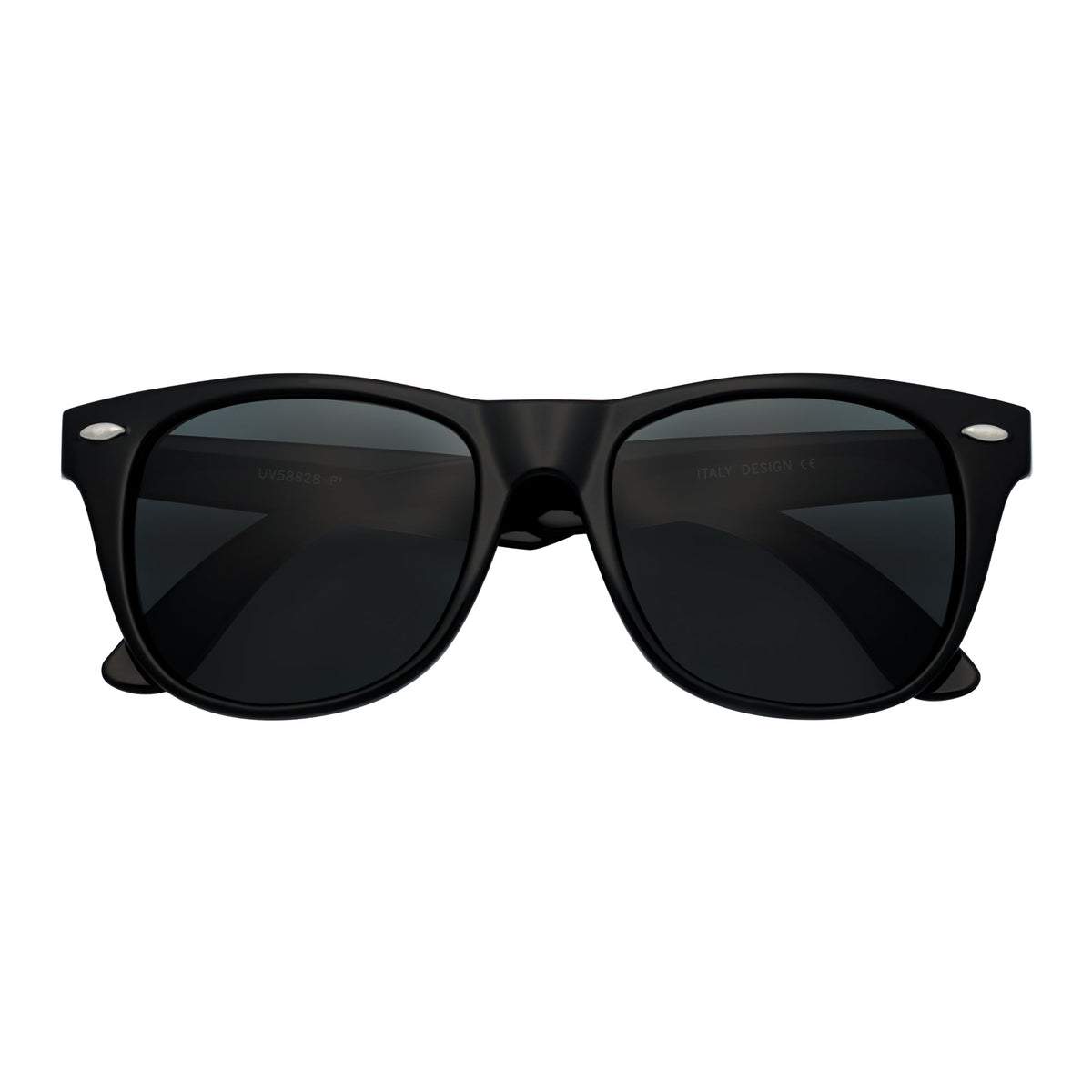 WAYFAIRE II - Large Polarized Horn Rimmed Sunglasses Gloss Black Smoke