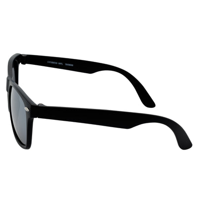WAYFAIRE - Polarized Classic Horn Rimmed Sunglasses Matte Black Silver-Mirror