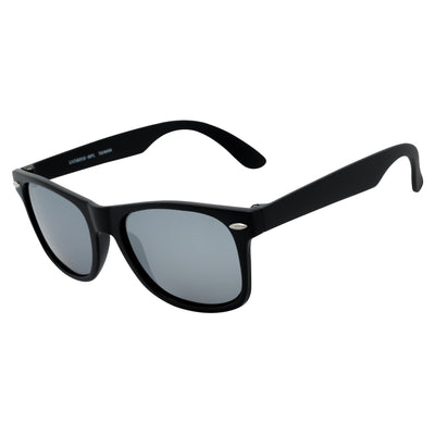 WAYFAIRE - Polarized Classic Horn Rimmed Sunglasses Matte Black Silver-Mirror