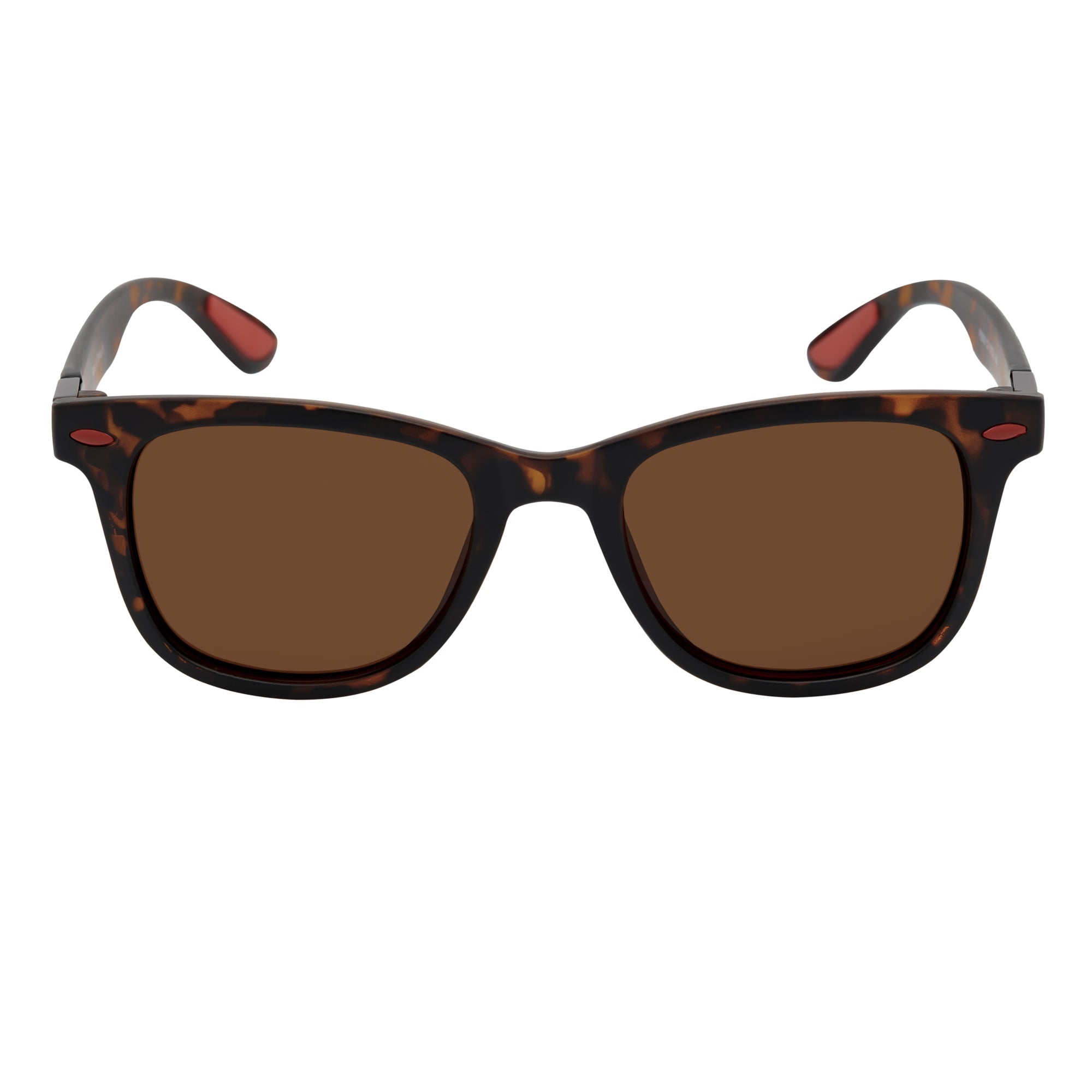 WAYSPORT - Polarized Horn Rimmed Matte Brown Sunglasses Brown Lens