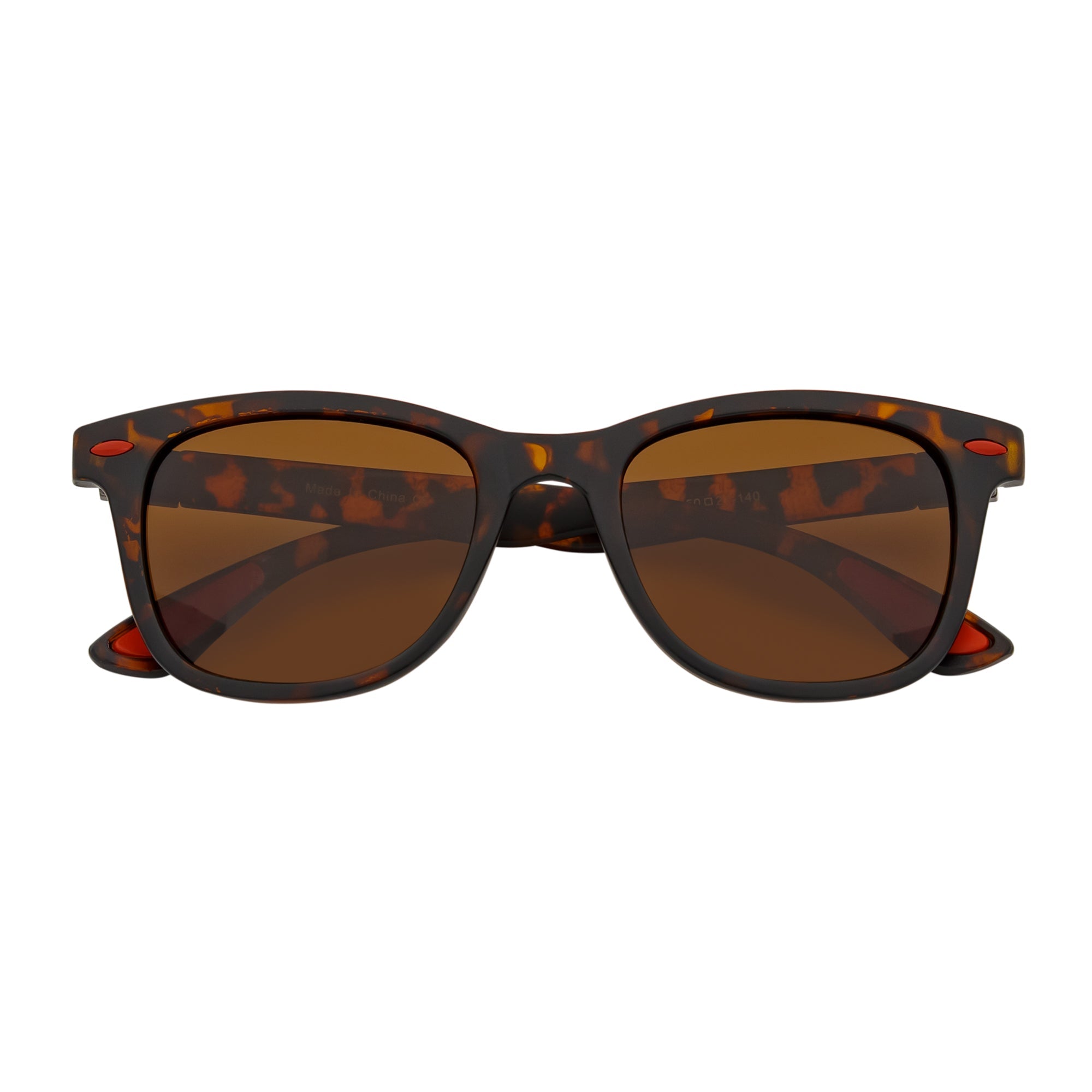 WAYSPORT - Polarized Horn Rimmed Matte Brown Sunglasses Brown Lens