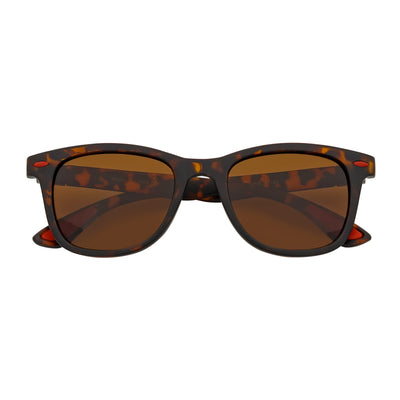 WAYSPORT - Polarized Horn Rimmed Matte Brown Sunglasses Brown Lens