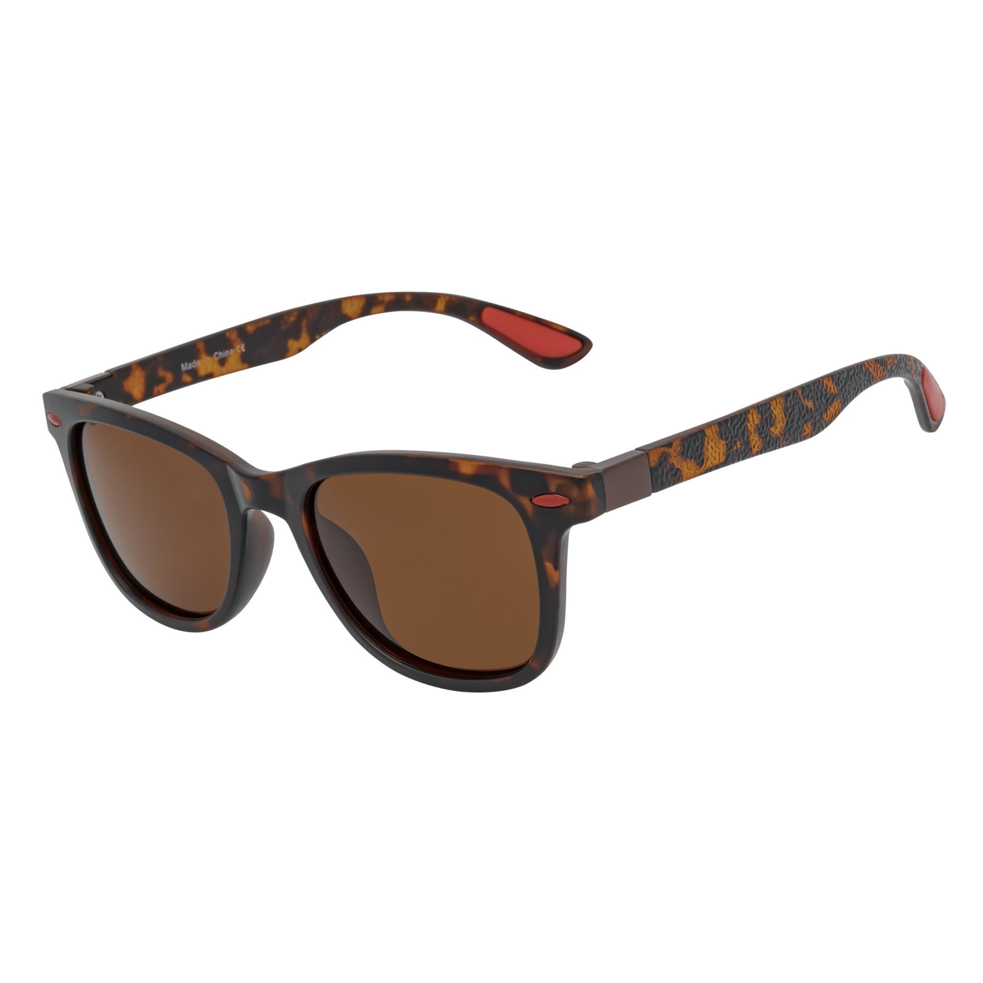 WAYSPORT - Polarized Horn Rimmed Matte Brown Sunglasses Brown Lens