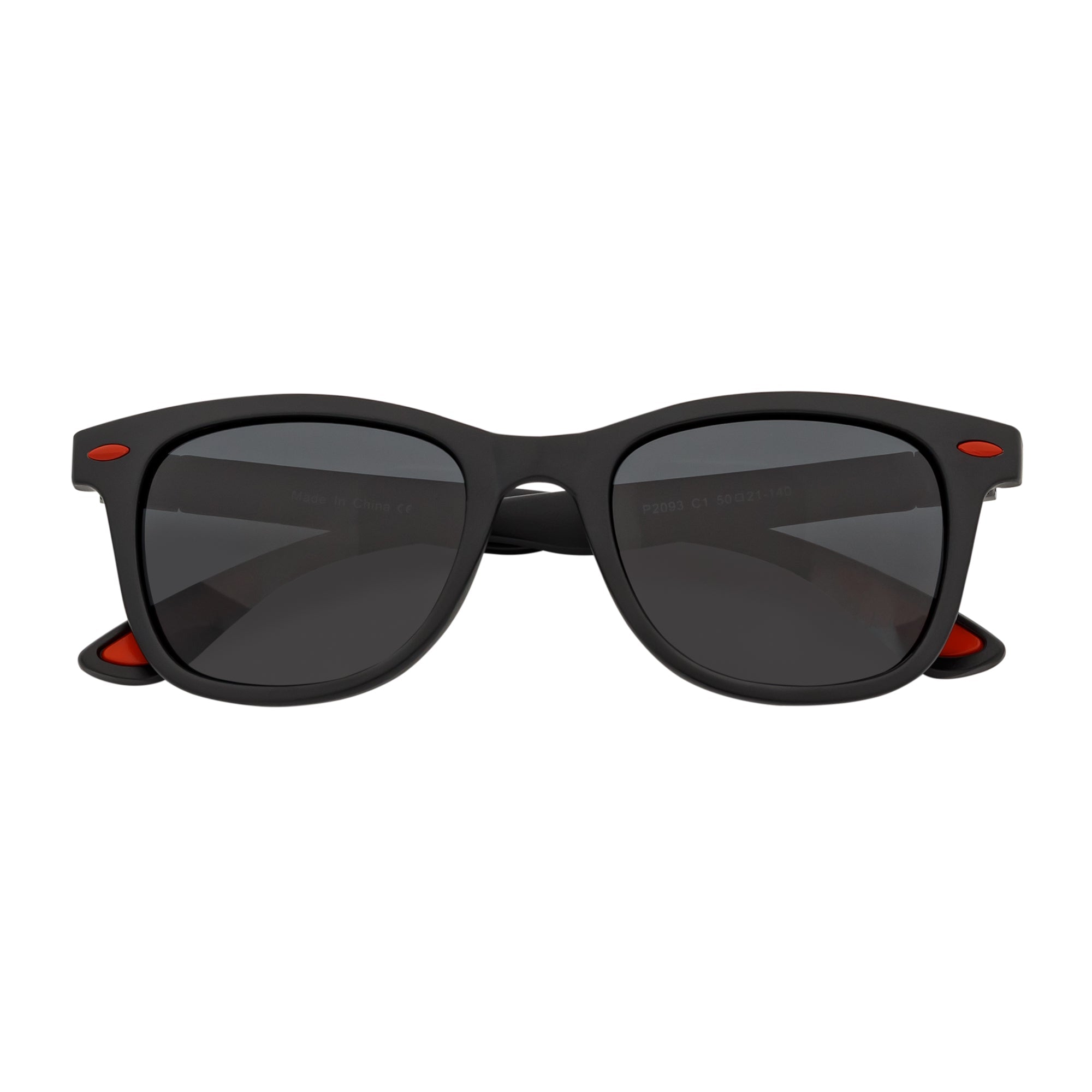 WAYSPORT - Polarized Horn Rimmed Sunglasses Matte Black Smoke Lens