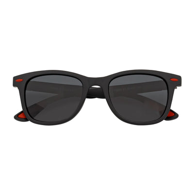 WAYSPORT - Polarized Horn Rimmed Sunglasses Matte Black Smoke Lens