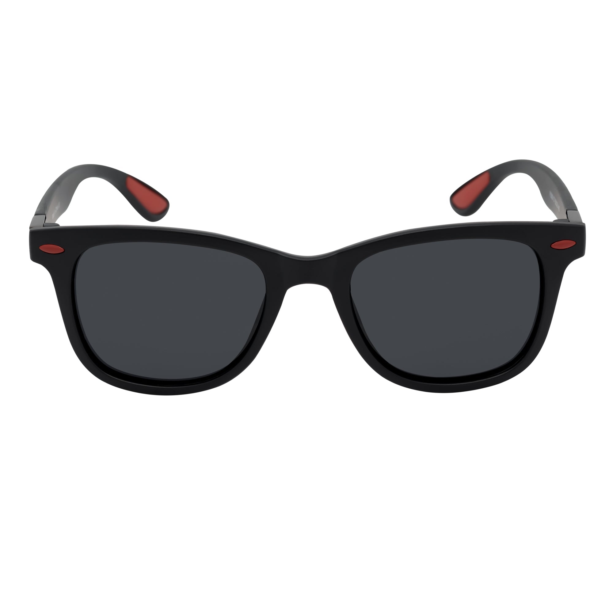 WAYSPORT - Polarized Horn Rimmed Sunglasses Matte Black Smoke Lens