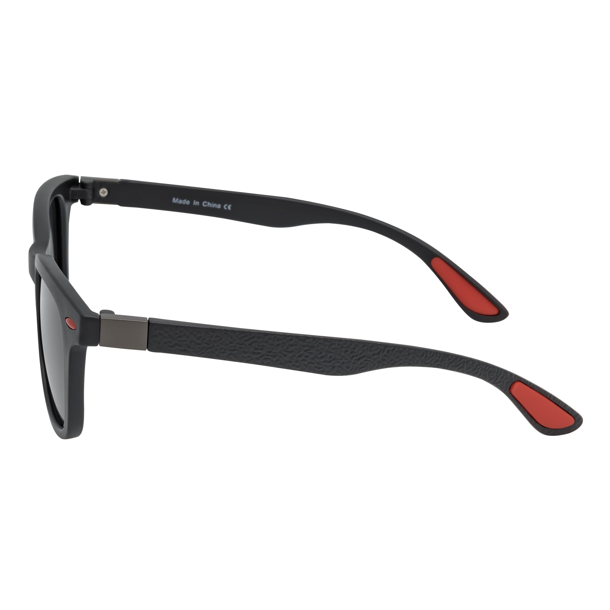 WAYSPORT - Polarized Horn Rimmed Sunglasses Matte Black Smoke Lens