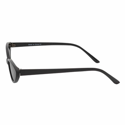 WHISKER - Thin Small Retro Oval Cateye Sunglasses Black Smoke Tint