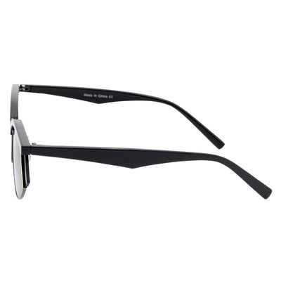 WILSHIRE - Rimless Cat Eye Sunglasses Black-Yellow Frame Smoke Lens