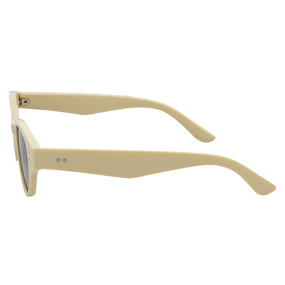 ZION - Small Oval Cat Eye Sunglasses Creme Smoke